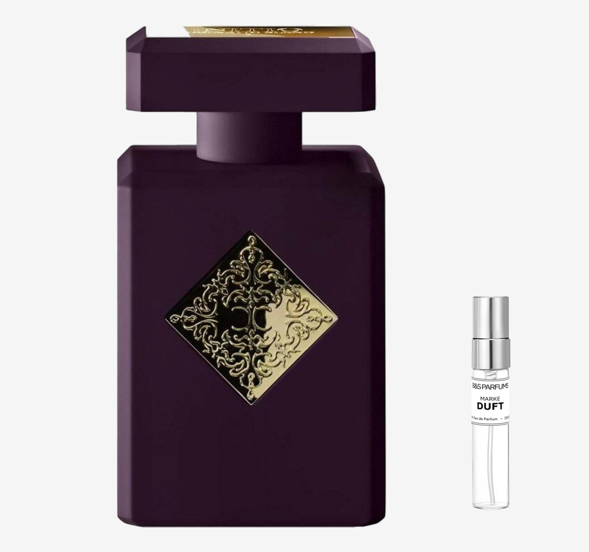 Initio - Side Effect Flakon und Probenflakon nebendran