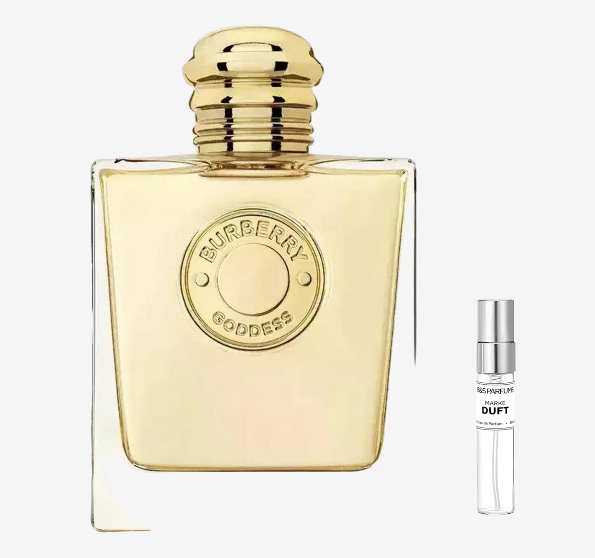 Burberry - Goddess Flakon und Probenflakon nebendran