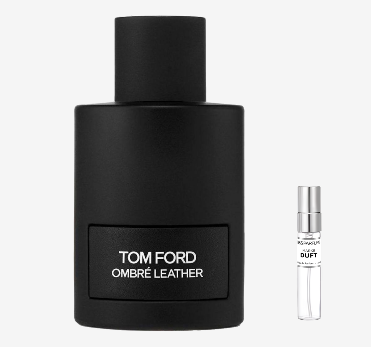 Tom Ford - Ombre Leather Flakon und Probenflakon nebendran