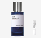 Maison Crivelli - Oud Maracujá Flakon und Probenflakon nebendran