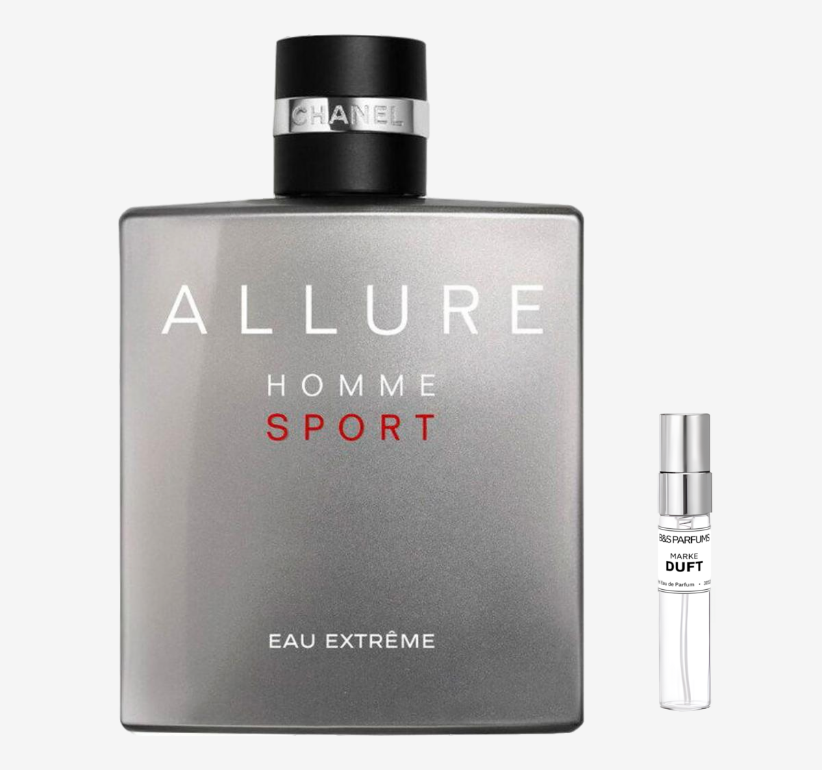 Chanel - Allure Homme Sport Eau Extrême Flakon und Probenflakon nebendran