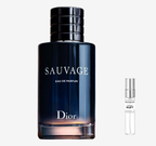 Dior - Sauvage Flakon und Probenflakon nebendran