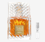 Lattafa - Khamrah  Flakon und Probenflakon nebendran