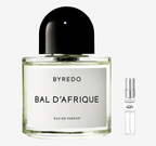 Byredo - Bal d'Afrique Flakon und Probenflakon nebendran