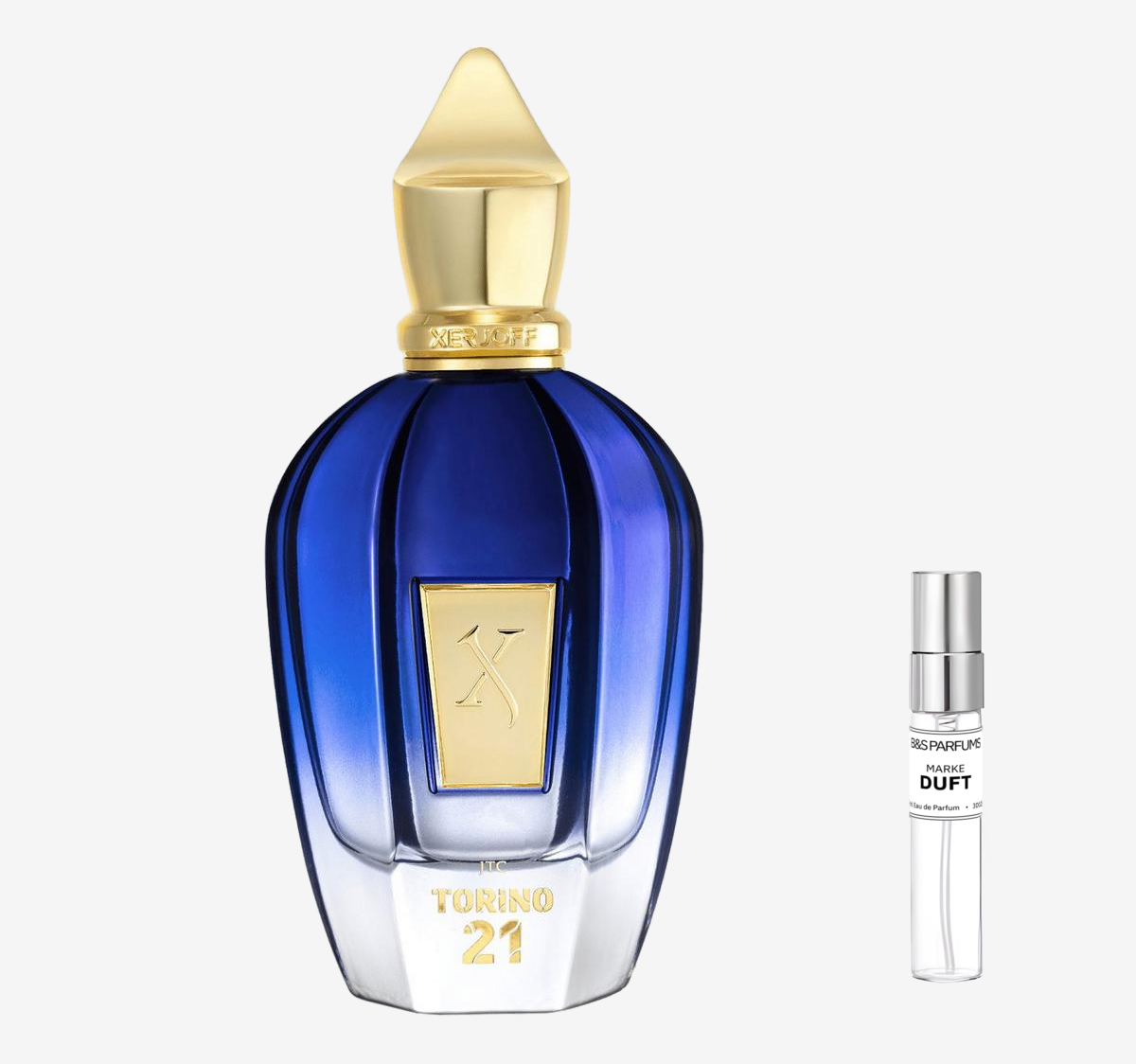 XerJoff - Torino21 Flakon und Probenflakon nebendran