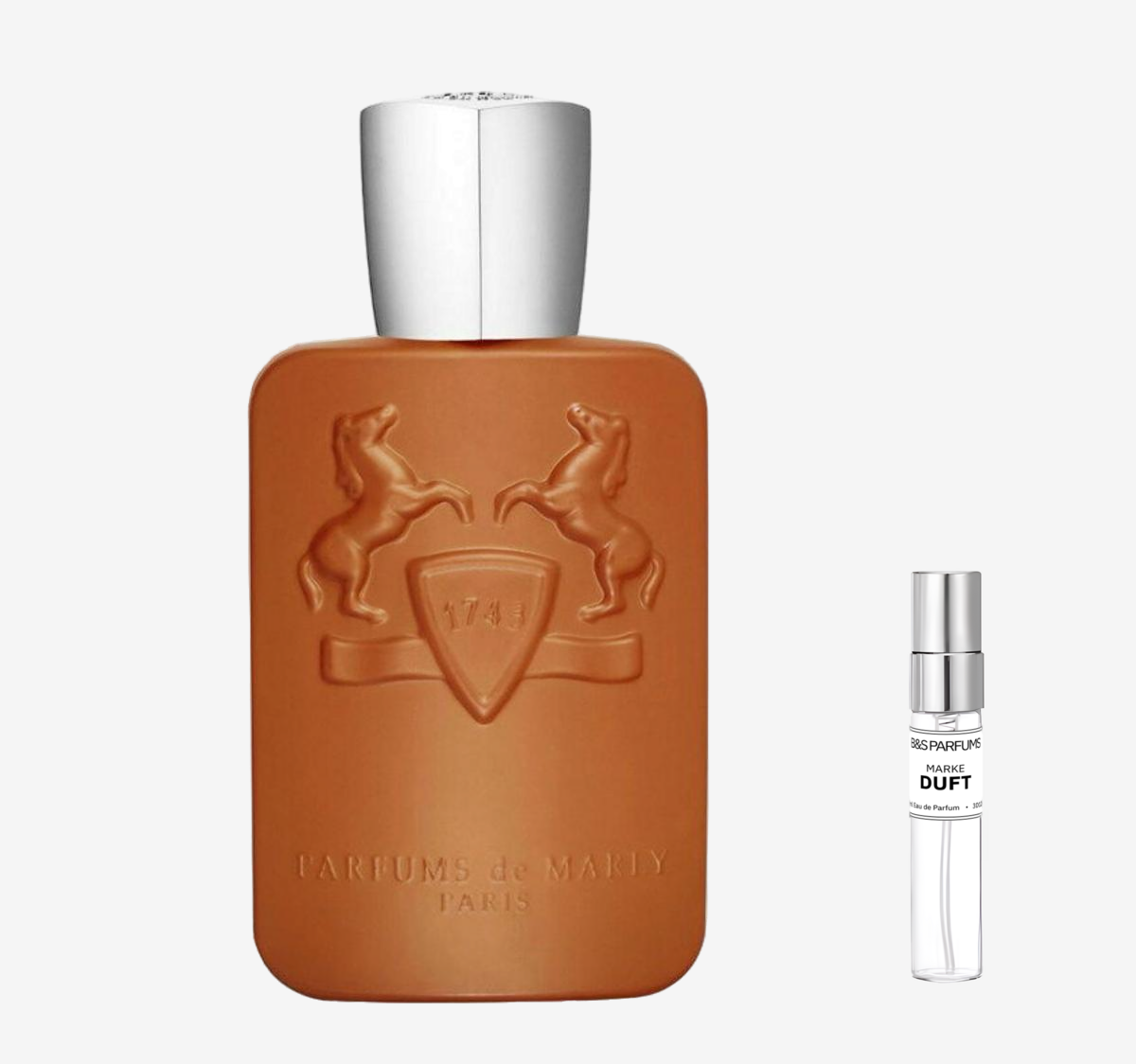 Parfums de Marly - Althaïr Flakon und Probenflakon nebendran