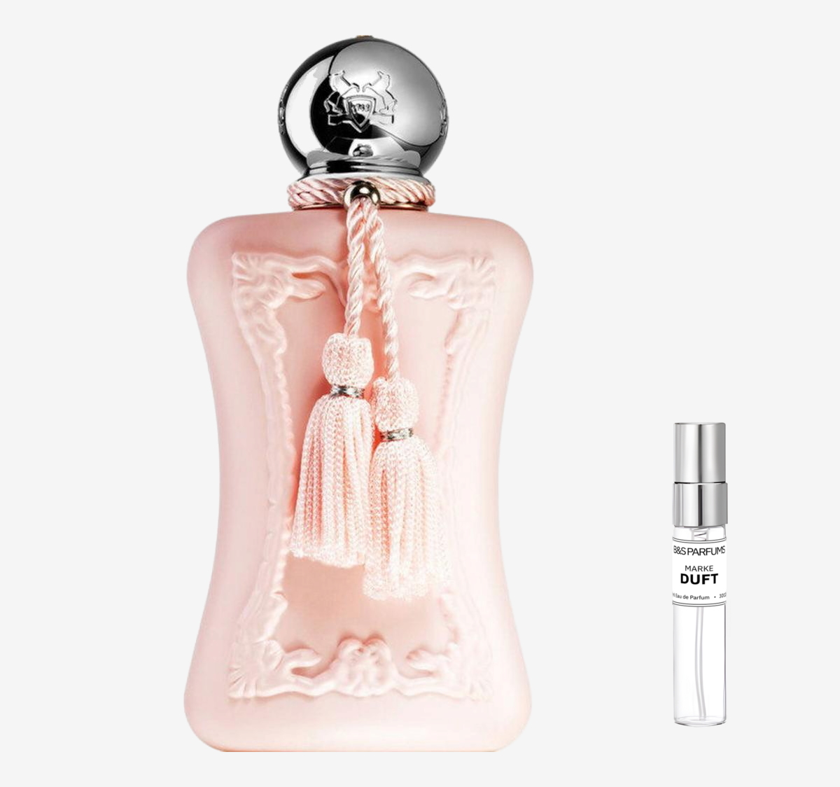 Parfums de Marly - Delina Flakon und Probenflakon nebendran